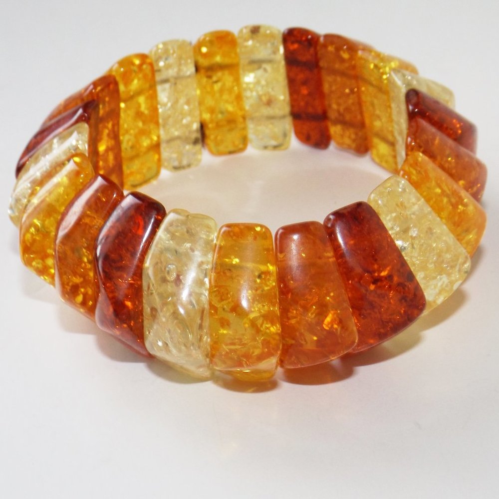 Plastic amber bracelet (#1009)